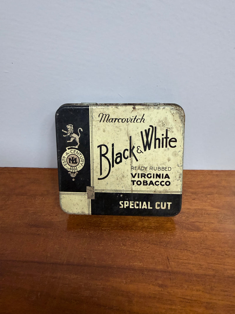 Vintage Black & White Virginia Tobacco Tin