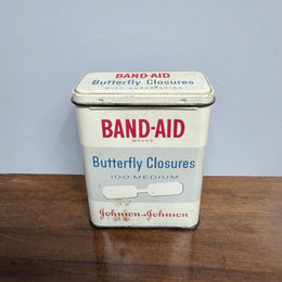 Vintage Johnson & Johnson Butterfly Closures Tin