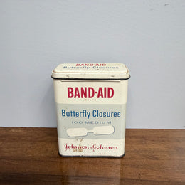 Vintage Johnson & Johnson Butterfly Closures Tin