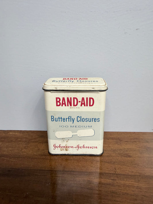 Vintage Johnson & Johnson Butterfly Closures Tin