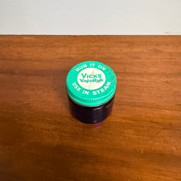 Vintage "Vicks" Blue Glass Jar