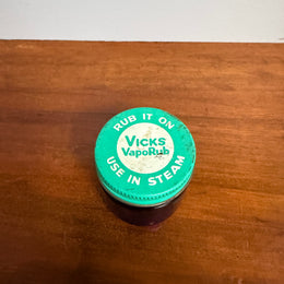 Vintage "Vicks" Blue Glass Jar