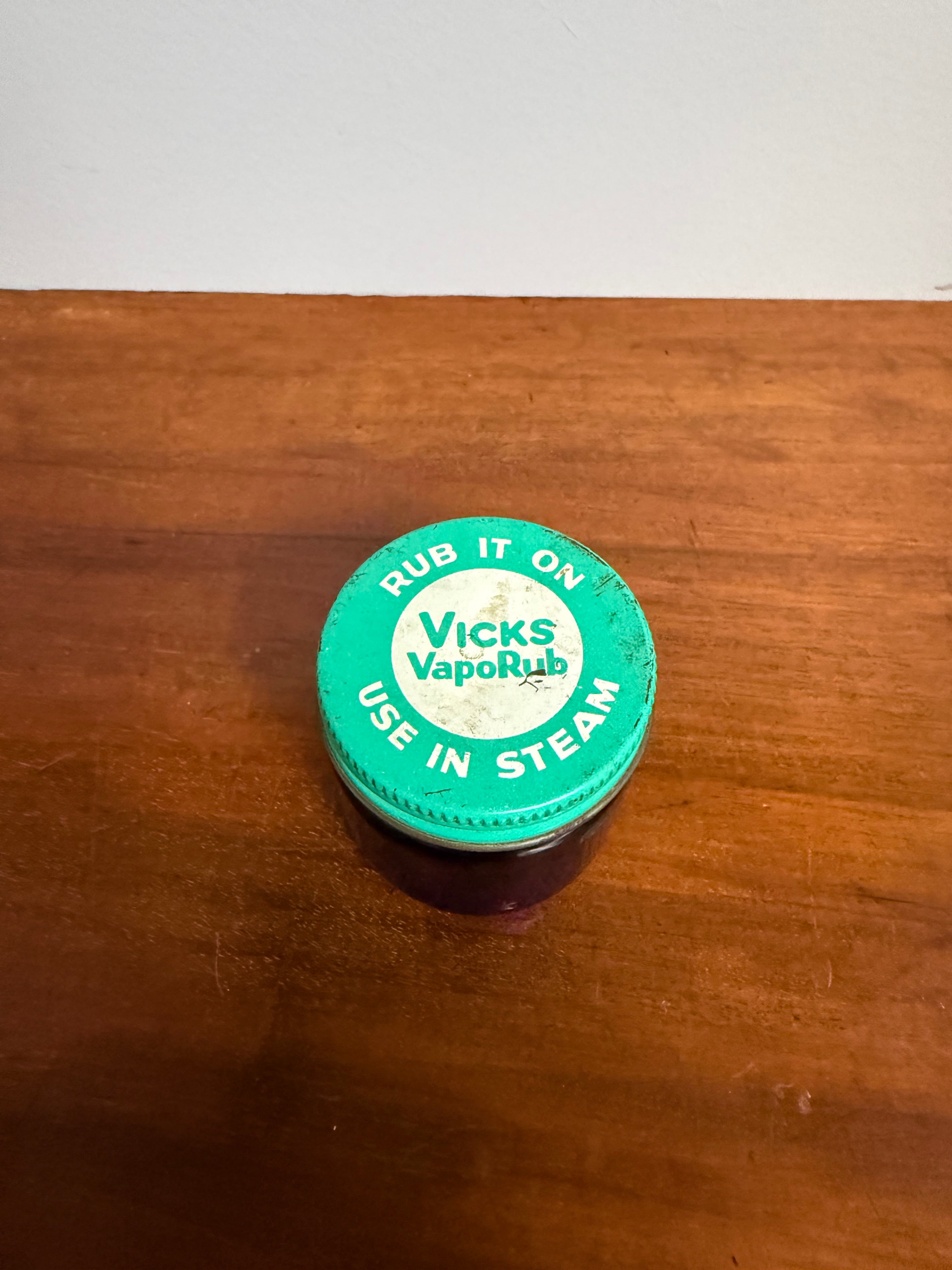 Vintage "Vicks" Blue Glass Jar | Antique & Vintage | Moonee Ponds Antiques | Australia Wide Delivery