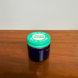 Vintage "Vicks" Blue Glass Jar
