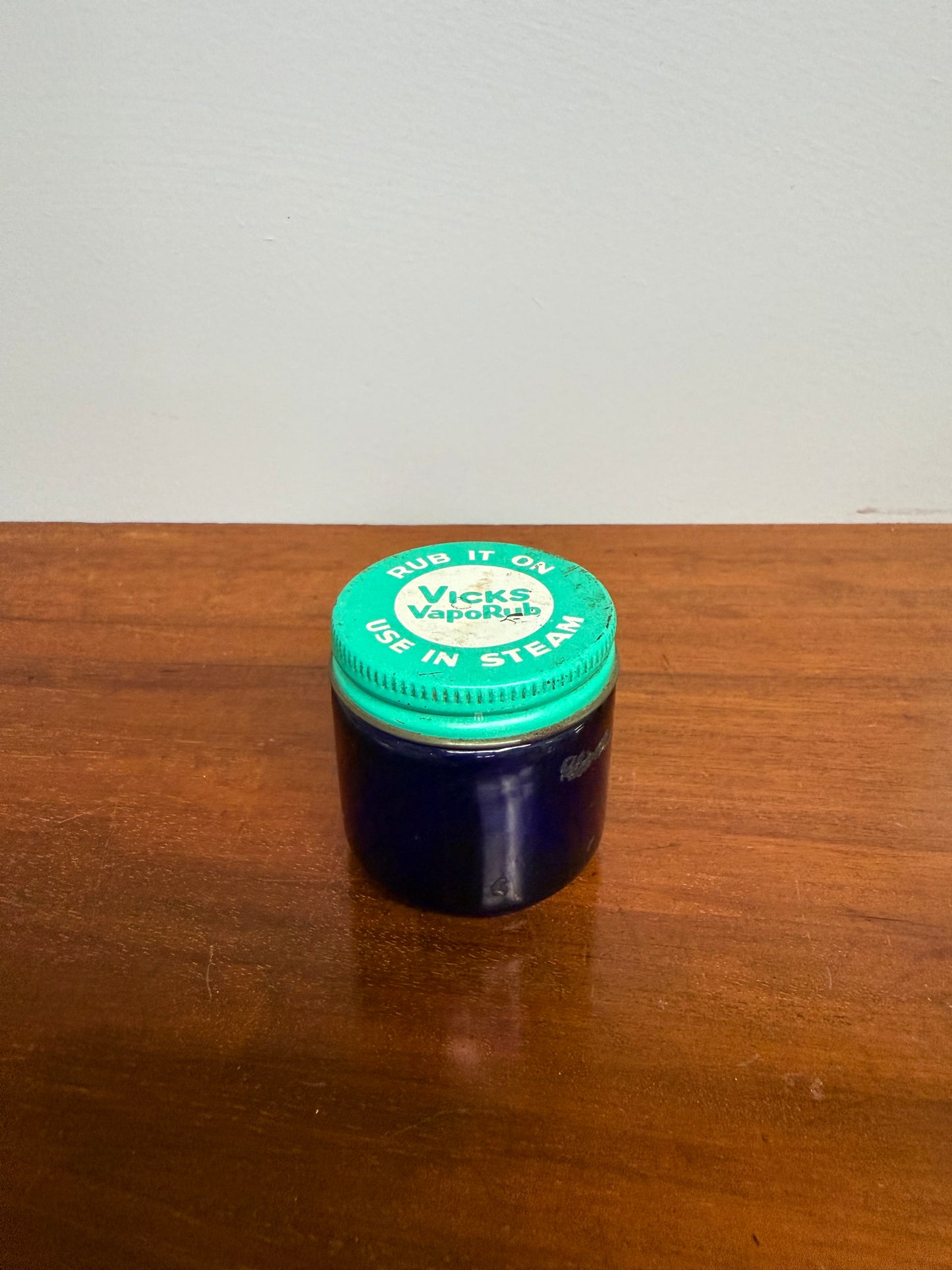 Vintage "Vicks" Blue Glass Jar