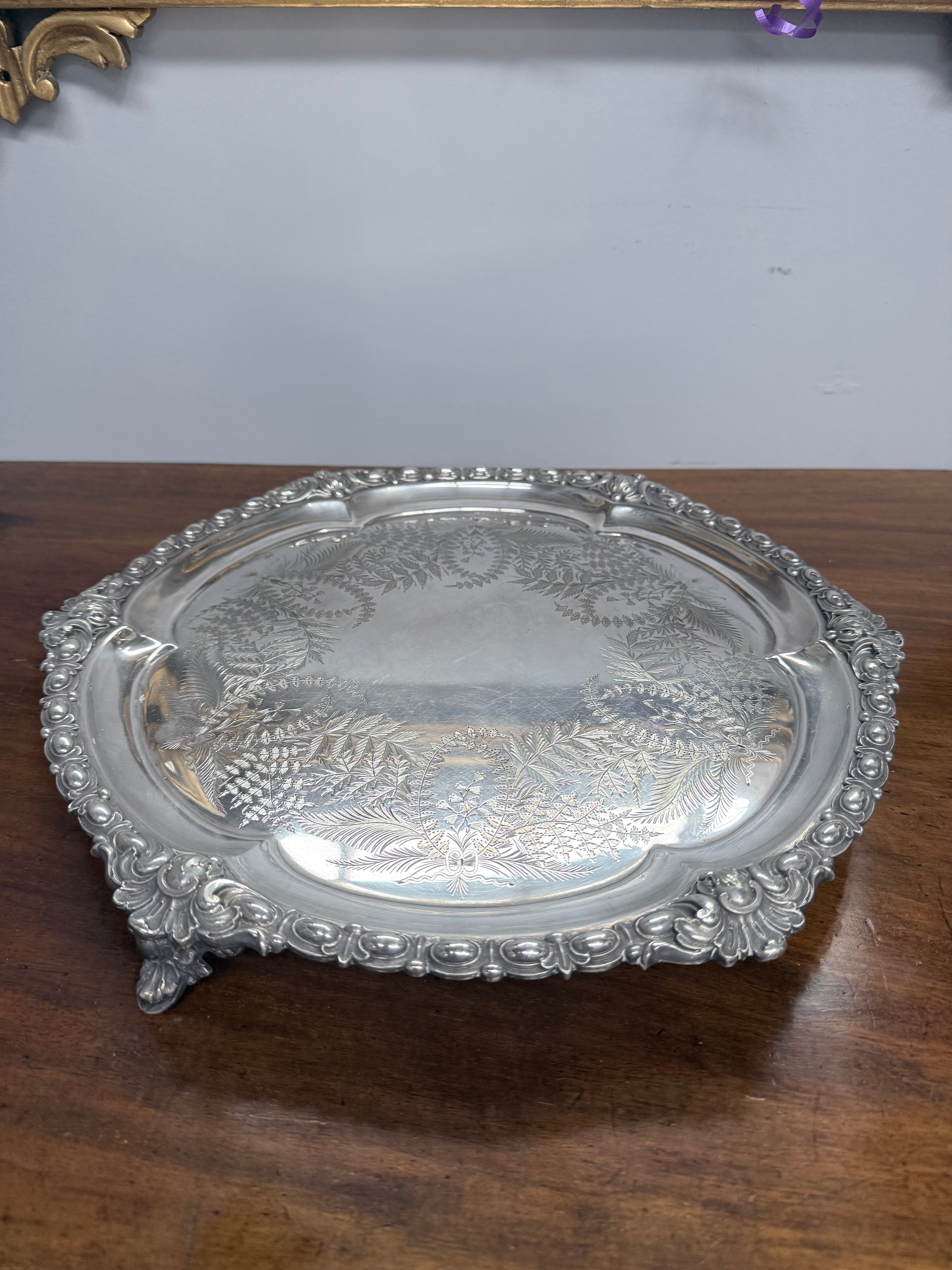 Victorian Silver Plated Serving Tray | Antique & Vintage | Moonee Ponds Antiques | Australia Wide