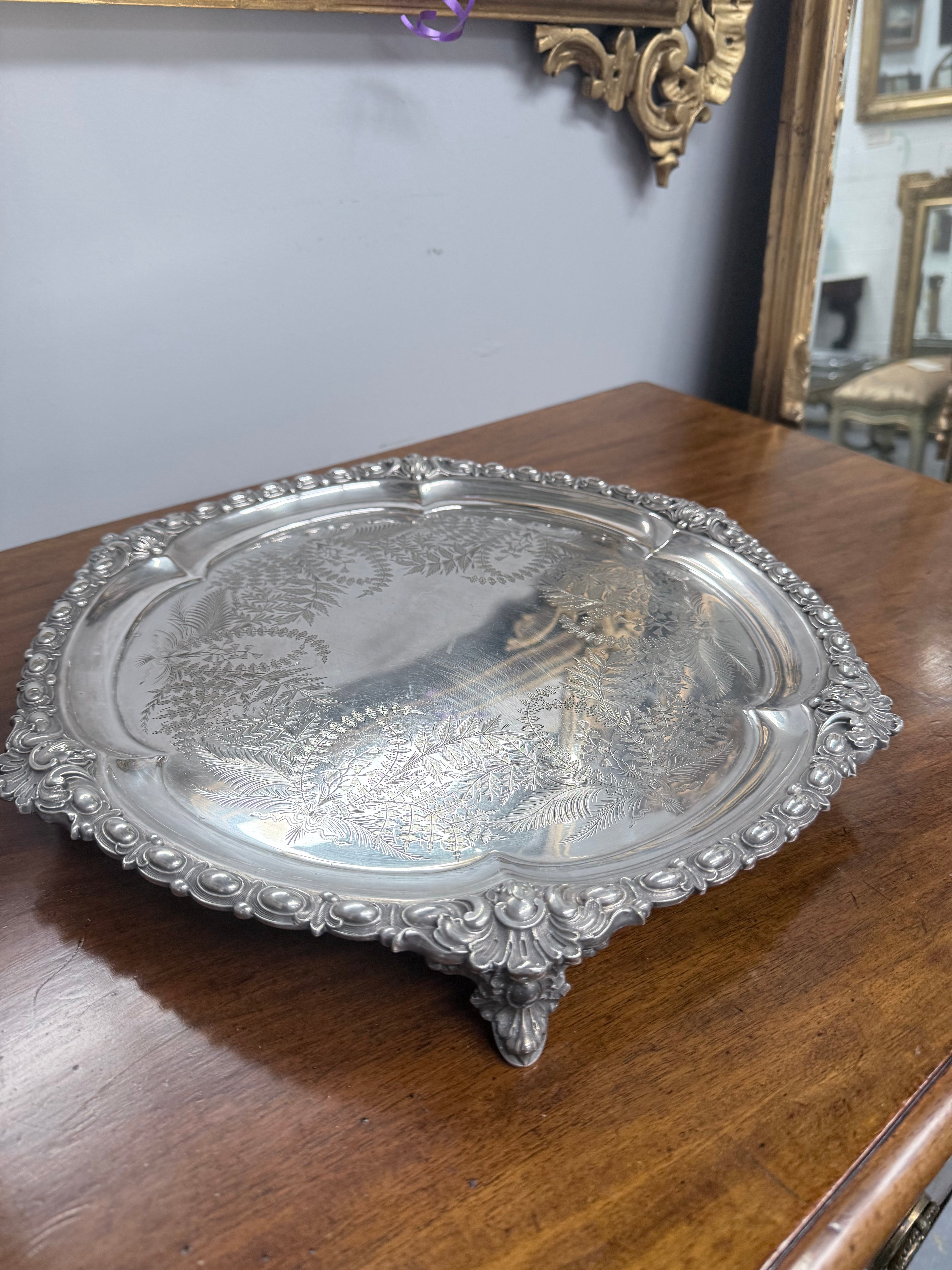 Victorian Silver Plated Serving Tray | Antique & Vintage | Moonee Ponds Antiques | Australia Wide