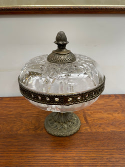 Decorative Glass & Metal Covered Comport | Antique & Vintage | Moonee Ponds Antiques | Australia Wide Delivery