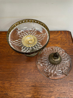 Decorative Glass & Metal Covered Comport | Antique & Vintage | Moonee Ponds Antiques | Australia Wide Delivery