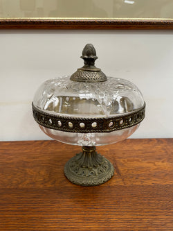 Decorative Glass & Metal Covered Comport | Antique & Vintage | Moonee Ponds Antiques | Australia Wide Delivery