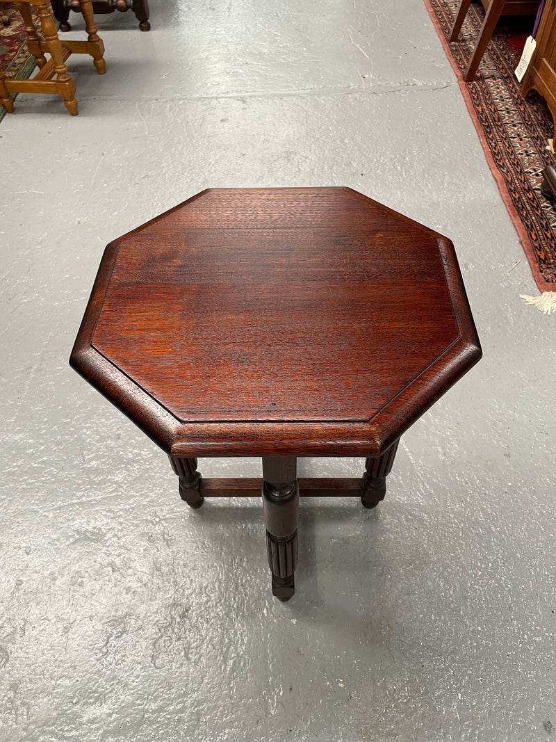 Nicely carved hardwood occasional table. Sourced locally and in good original condition. Please see photos as they form part of the description and condition.