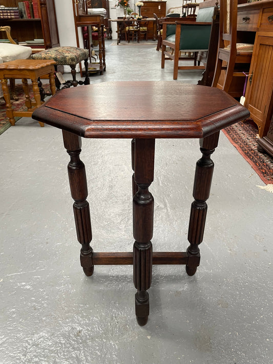 Nicely carved hardwood occasional table. Sourced locally and in good original condition. Please see photos as they form part of the description and condition.