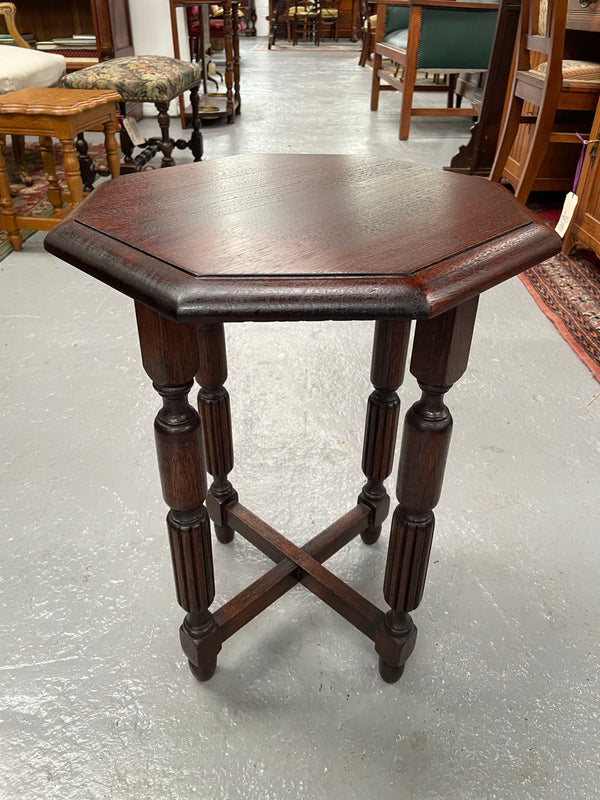 Nicely carved hardwood occasional table. Sourced locally and in good original condition. Please see photos as they form part of the description and condition.