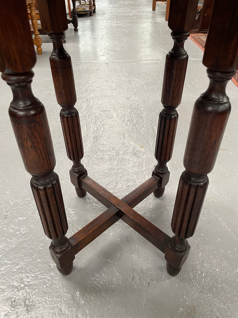 Nicely carved hardwood occasional table. Sourced locally and in good original condition. Please see photos as they form part of the description and condition.