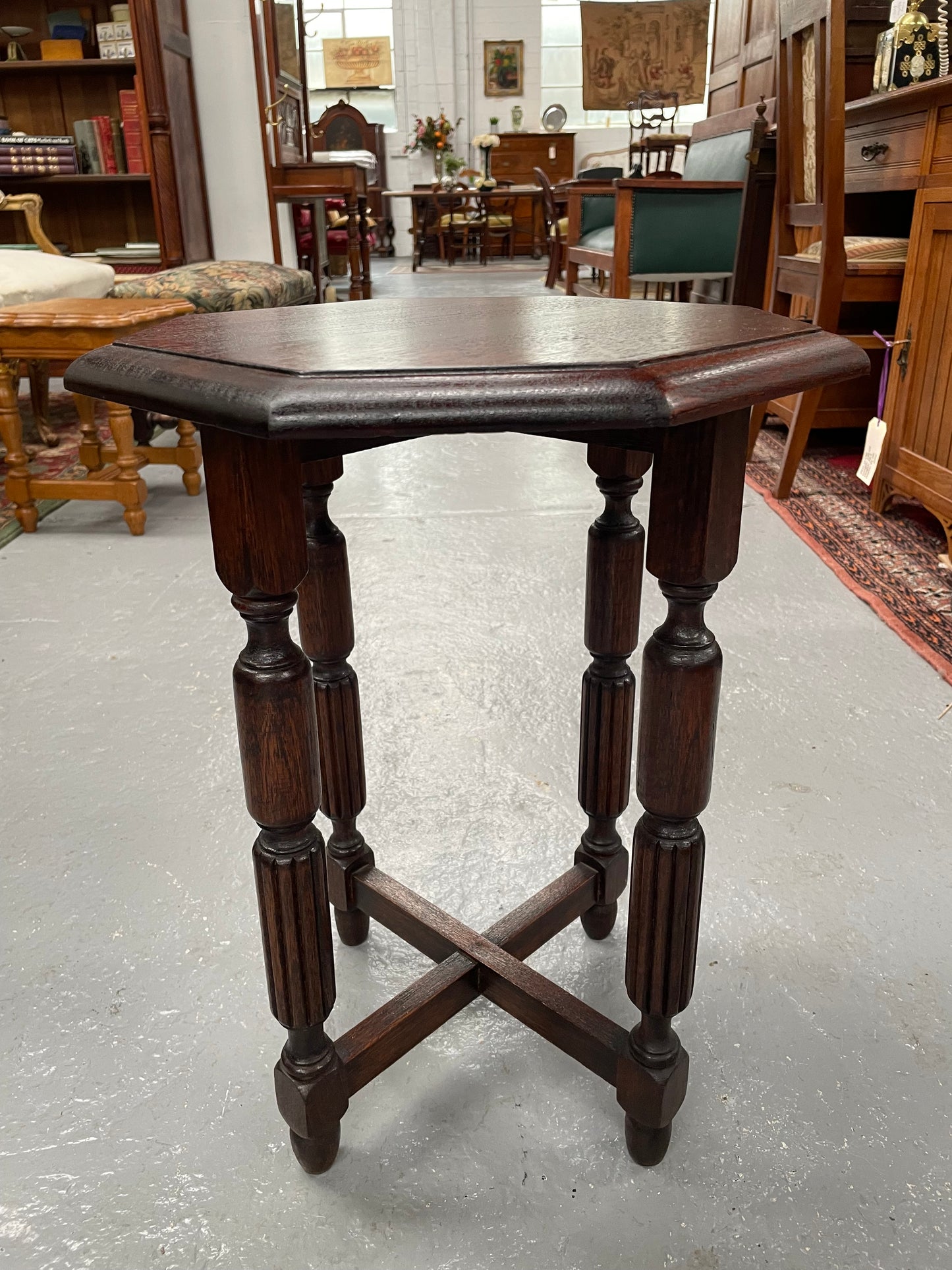 Nicely carved hardwood occasional table. Sourced locally and in good original condition. Please see photos as they form part of the description and condition.