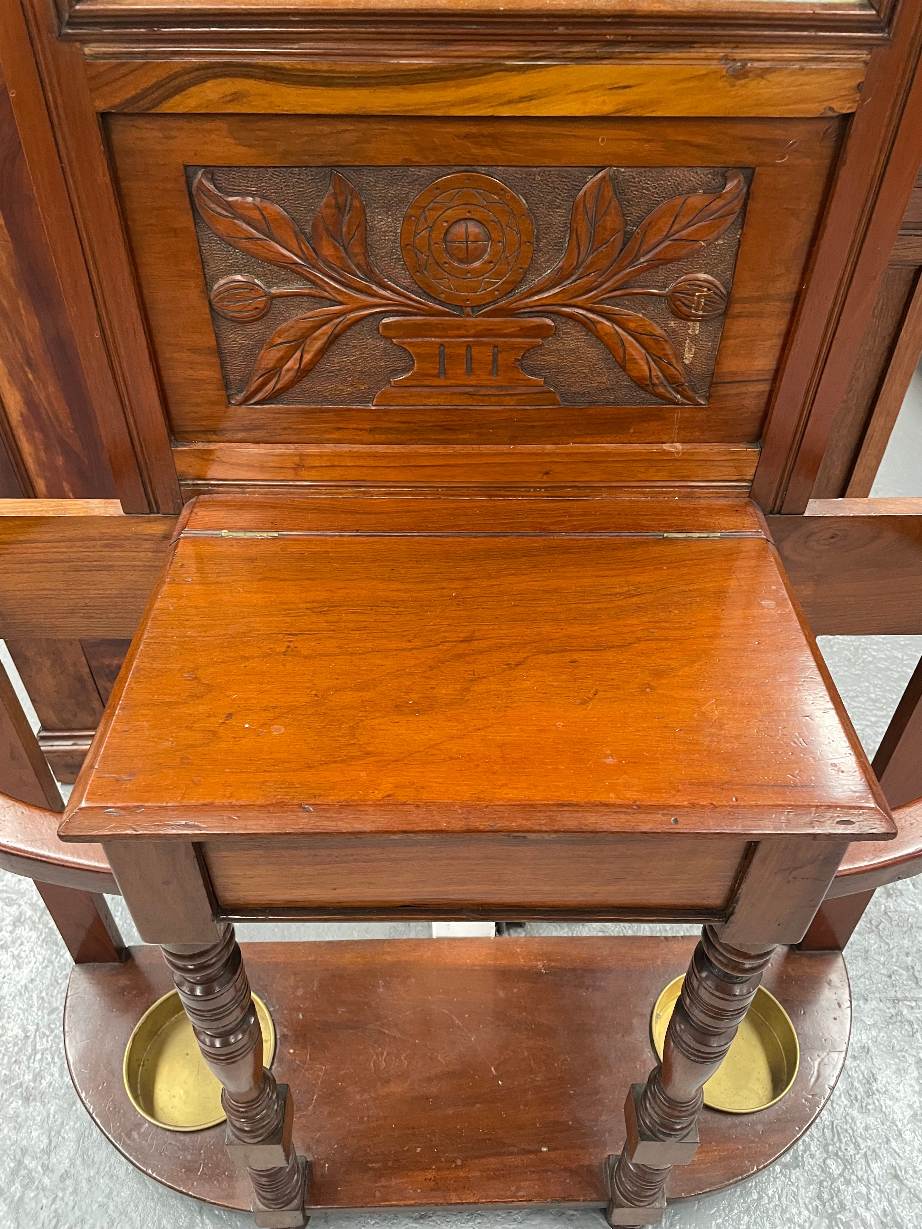 Carved Edwardian Walnut Hallstand | Antique & Vintage | Moonee Ponds Antiques | Australia Wide