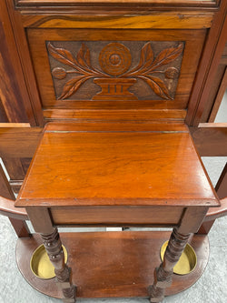 Carved Edwardian Walnut Hallstand | Antique & Vintage | Moonee Ponds Antiques | Australia Wide Delivery