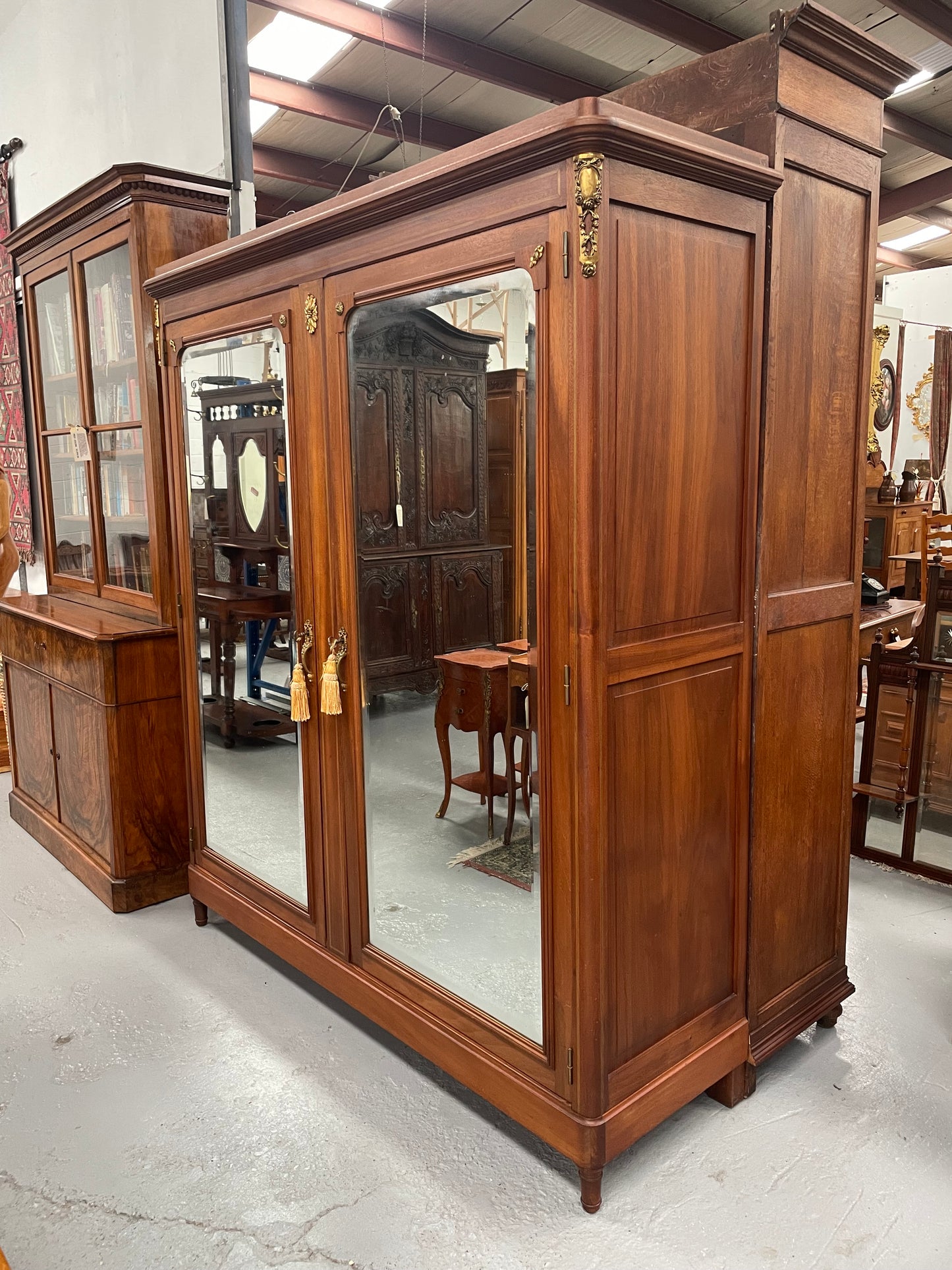 Walnut Louis XVI th Style two Door Armoire
