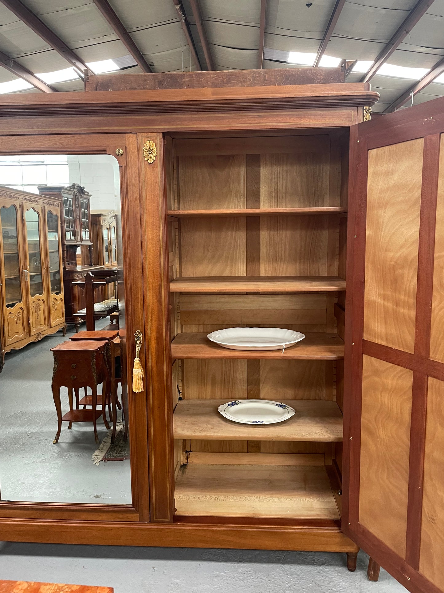 Walnut Louis XVI th Style two Door Armoire