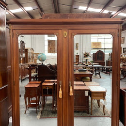Walnut Louis XVI th Style two Door Armoire