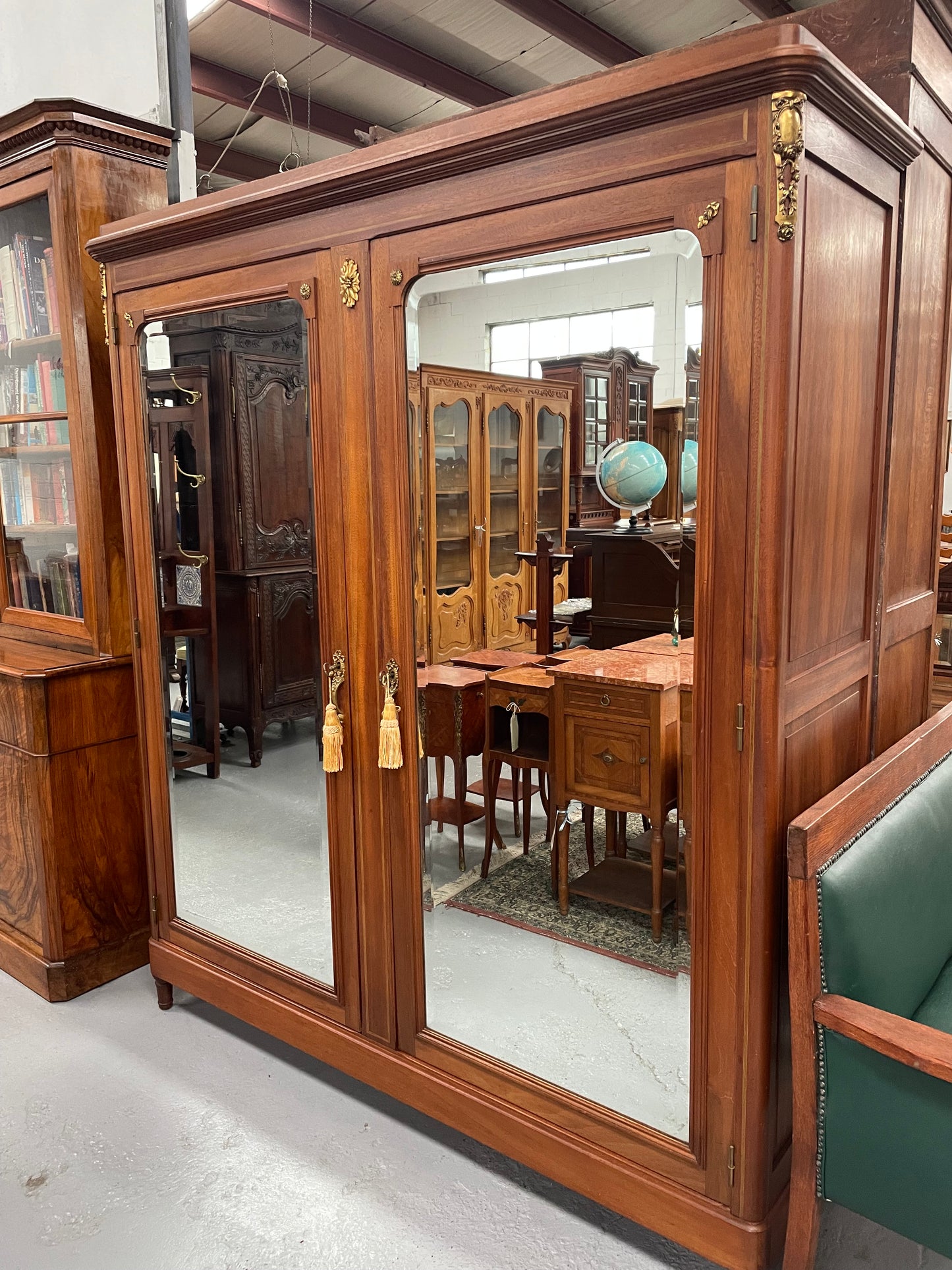 Walnut Louis XVI th Style two Door Armoire