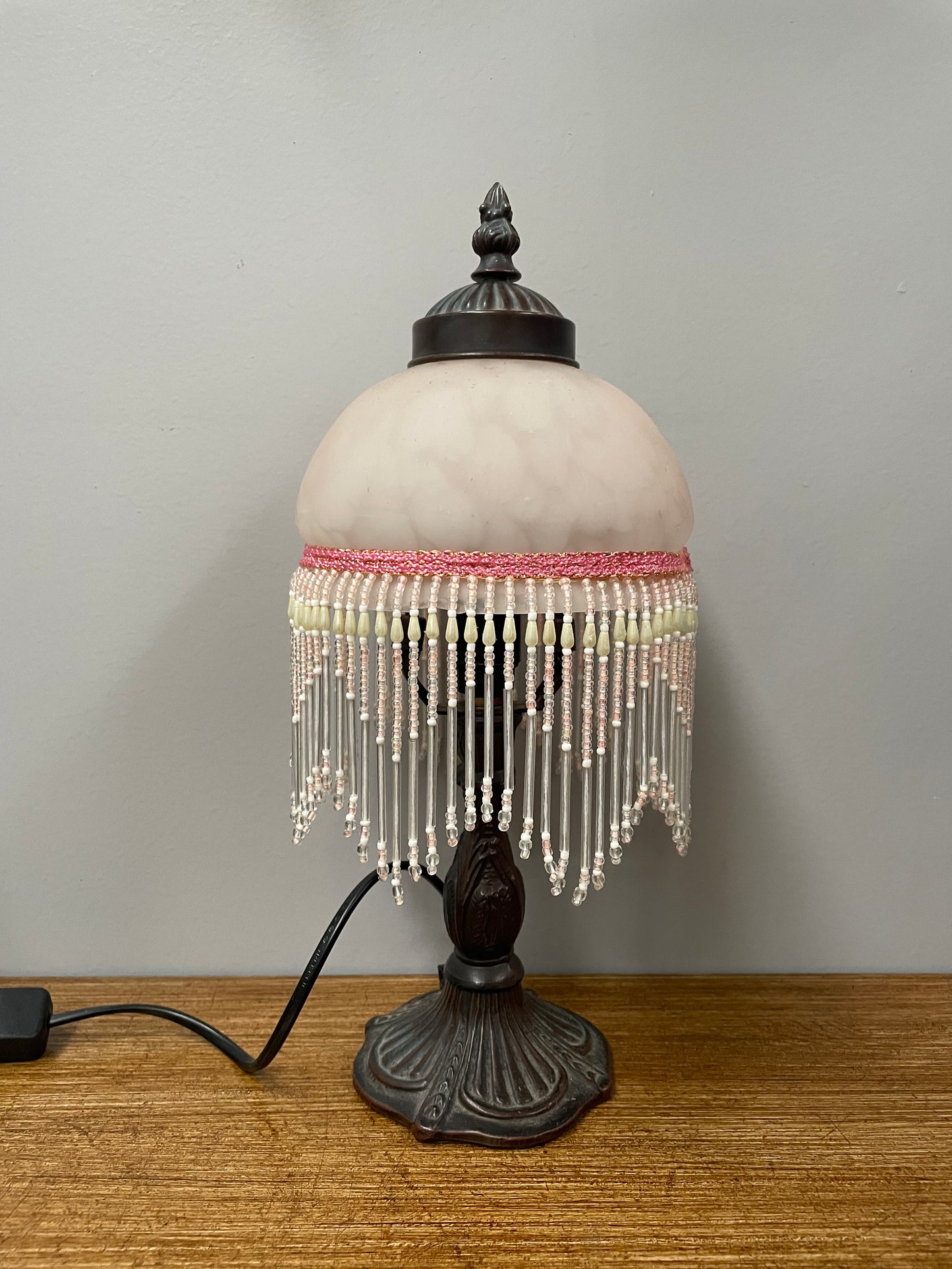 Vintage Lamp With Glass Shade