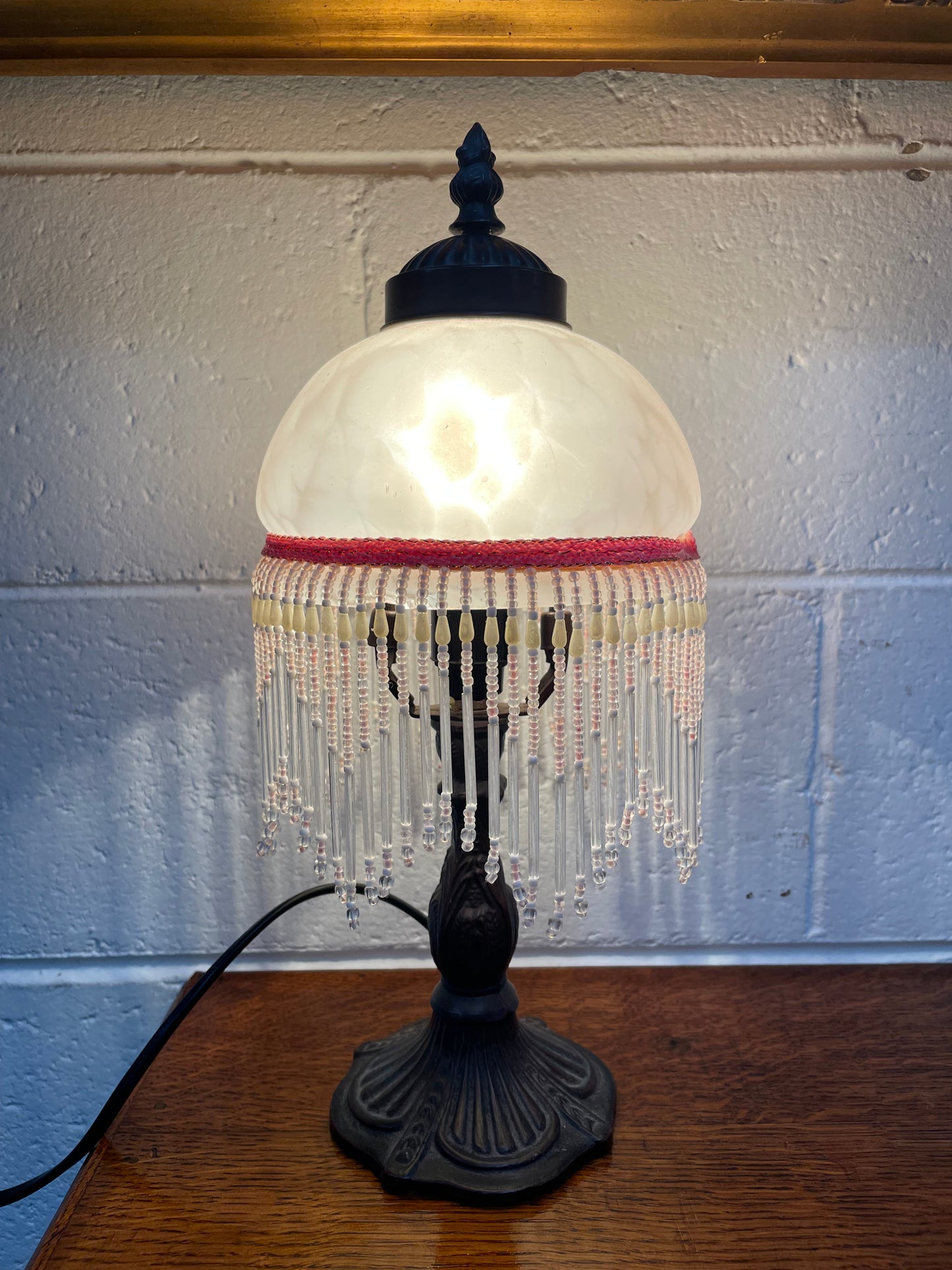 Vintage Lamp With Glass Shade