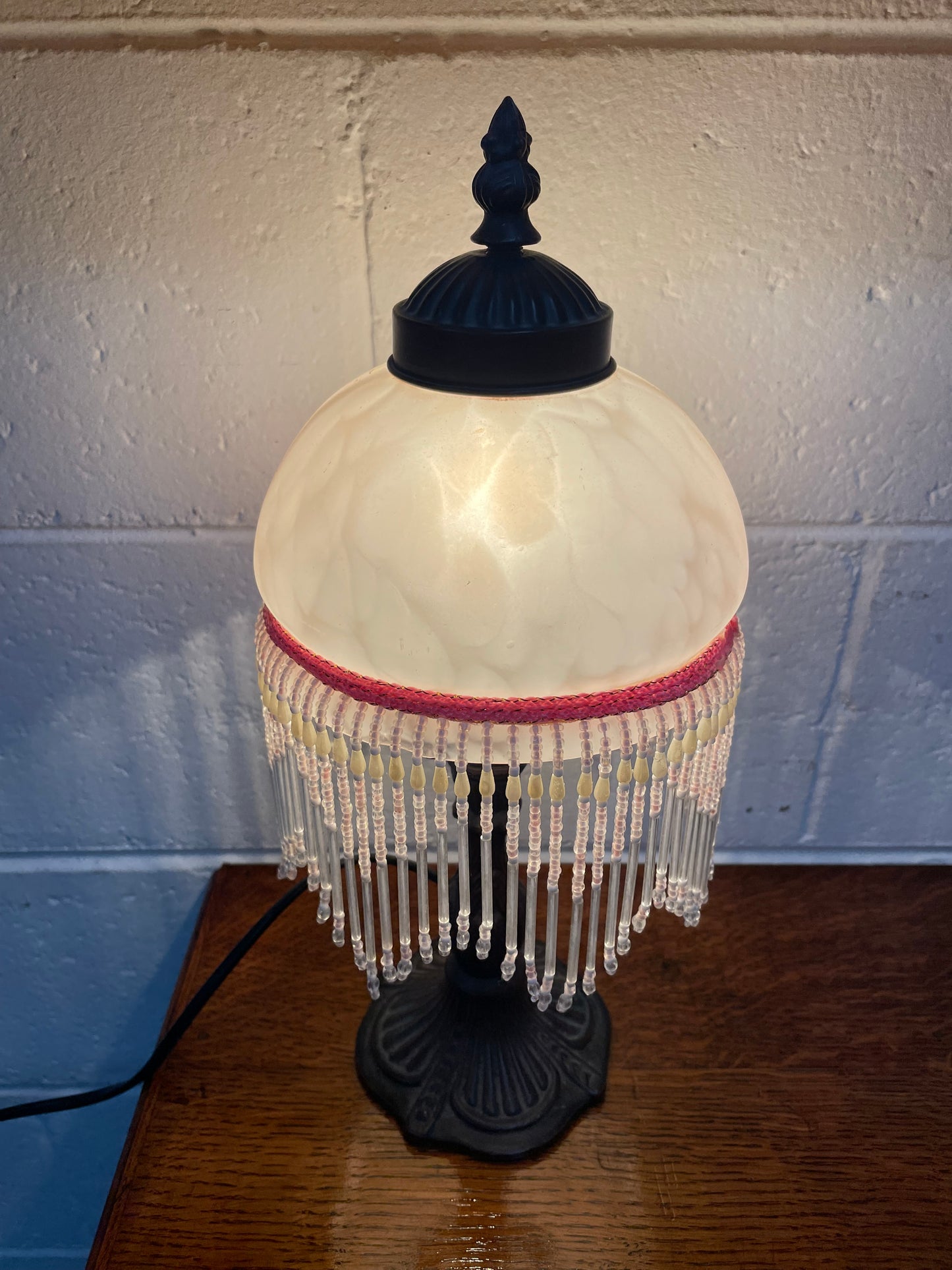 Vintage Lamp With Glass Shade