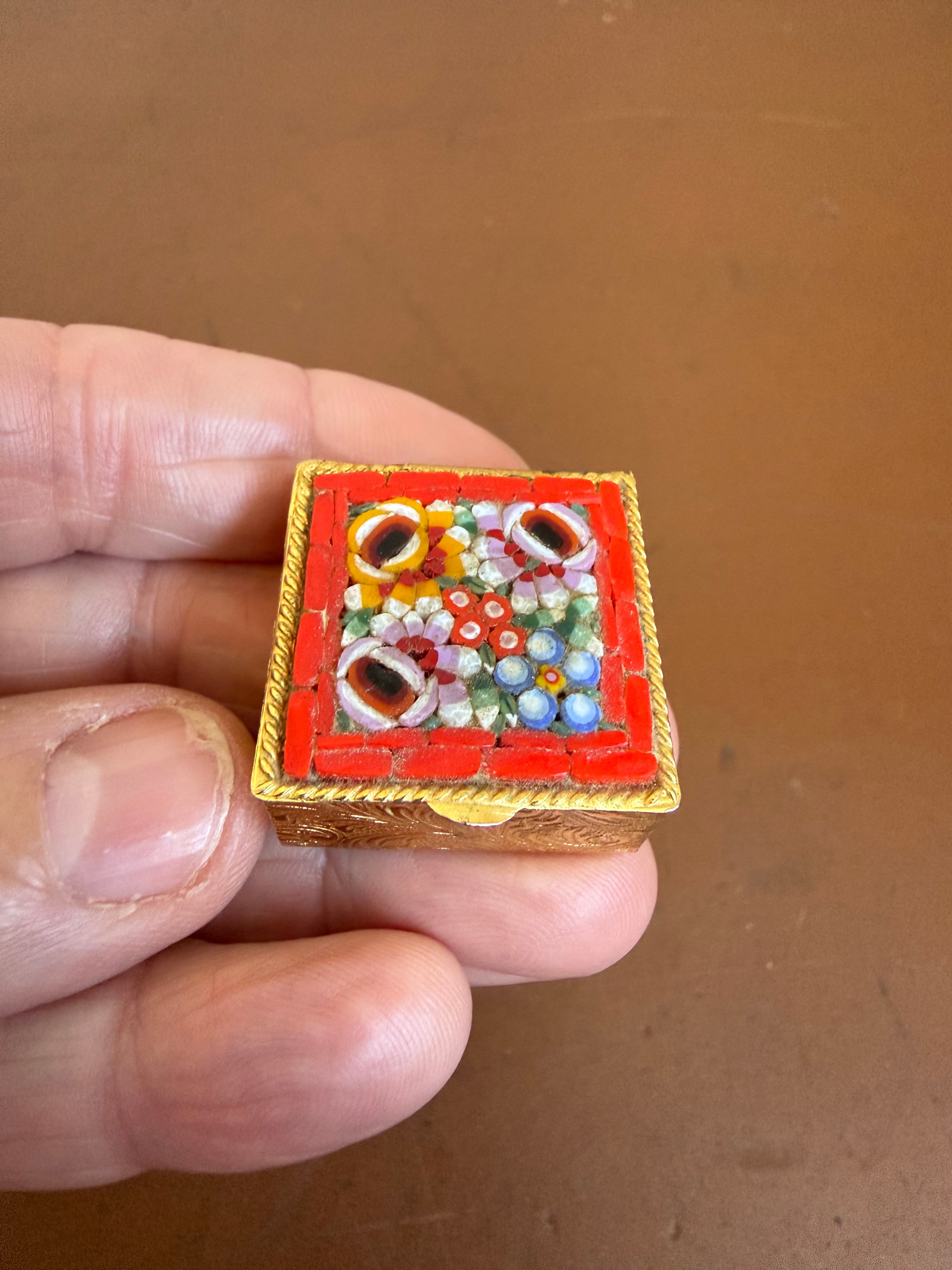 Italian Micro Mosaic Pill Box