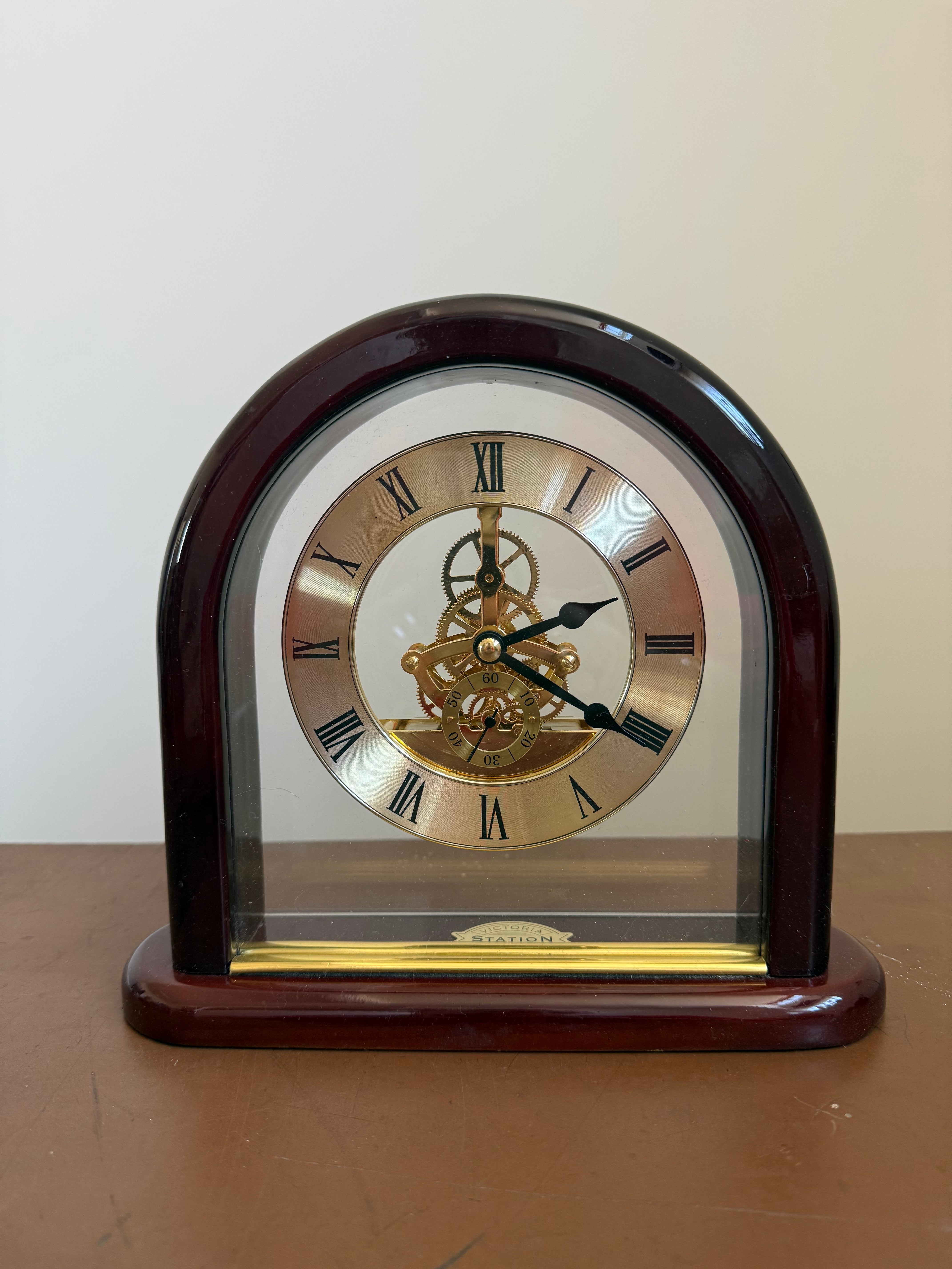 Vintage 'Victoria Station London' Skeleton Clock