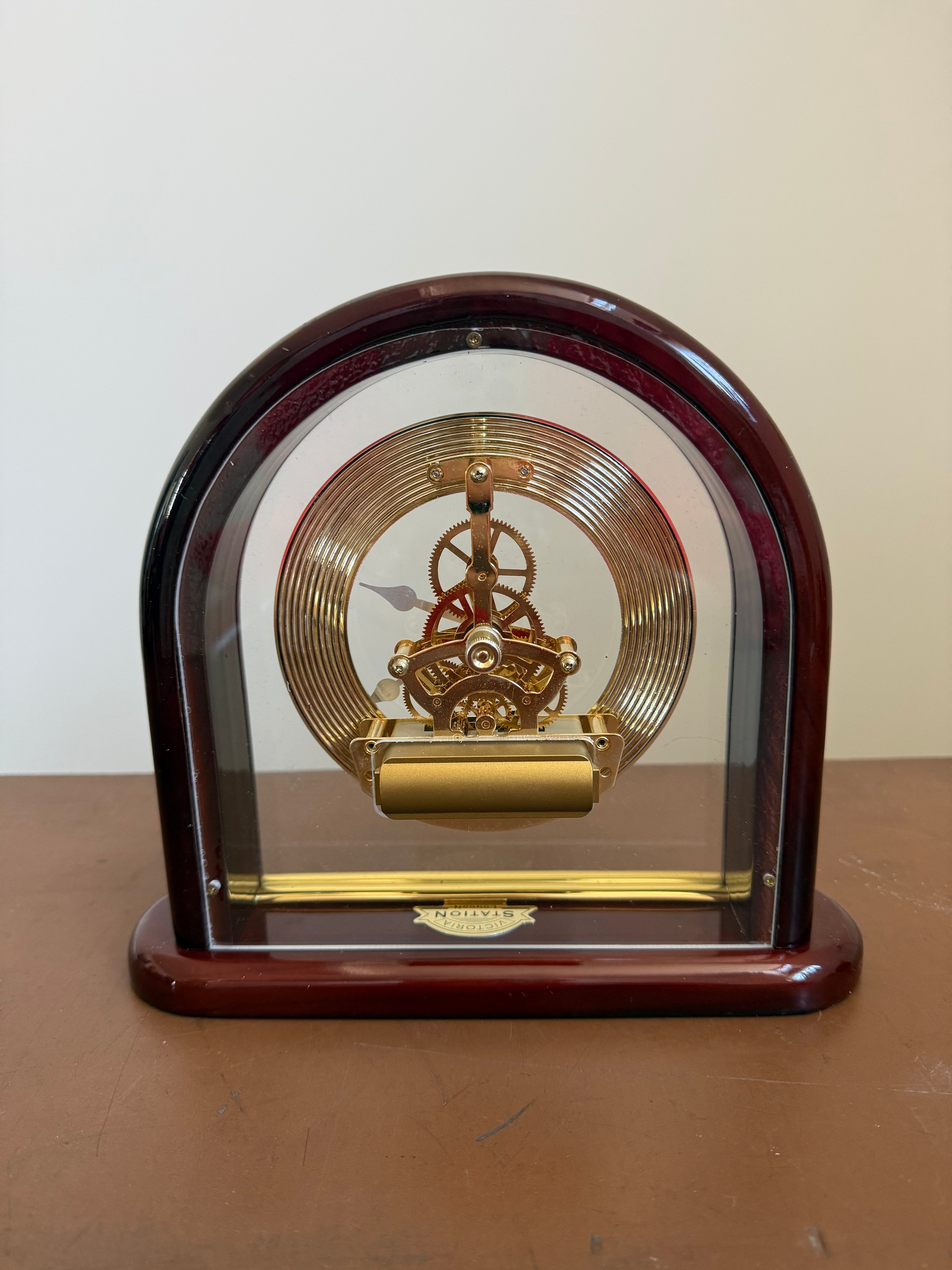 Vintage 'Victoria Station London' Skeleton Clock