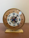 Vintage Brass Filigree & Petit Point Clock