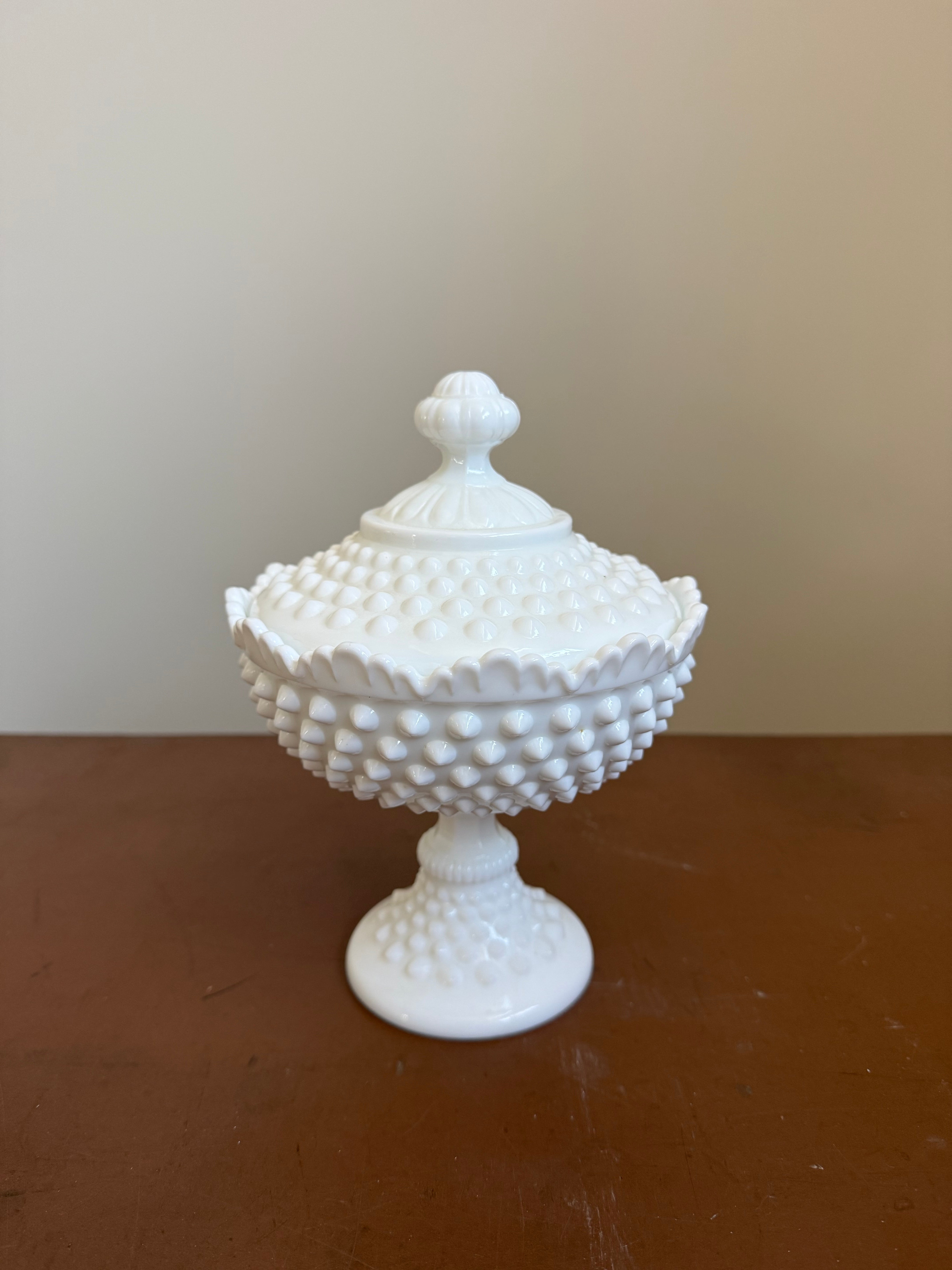 Fenton Milk Glass Vintage Candy Bowl & Lid