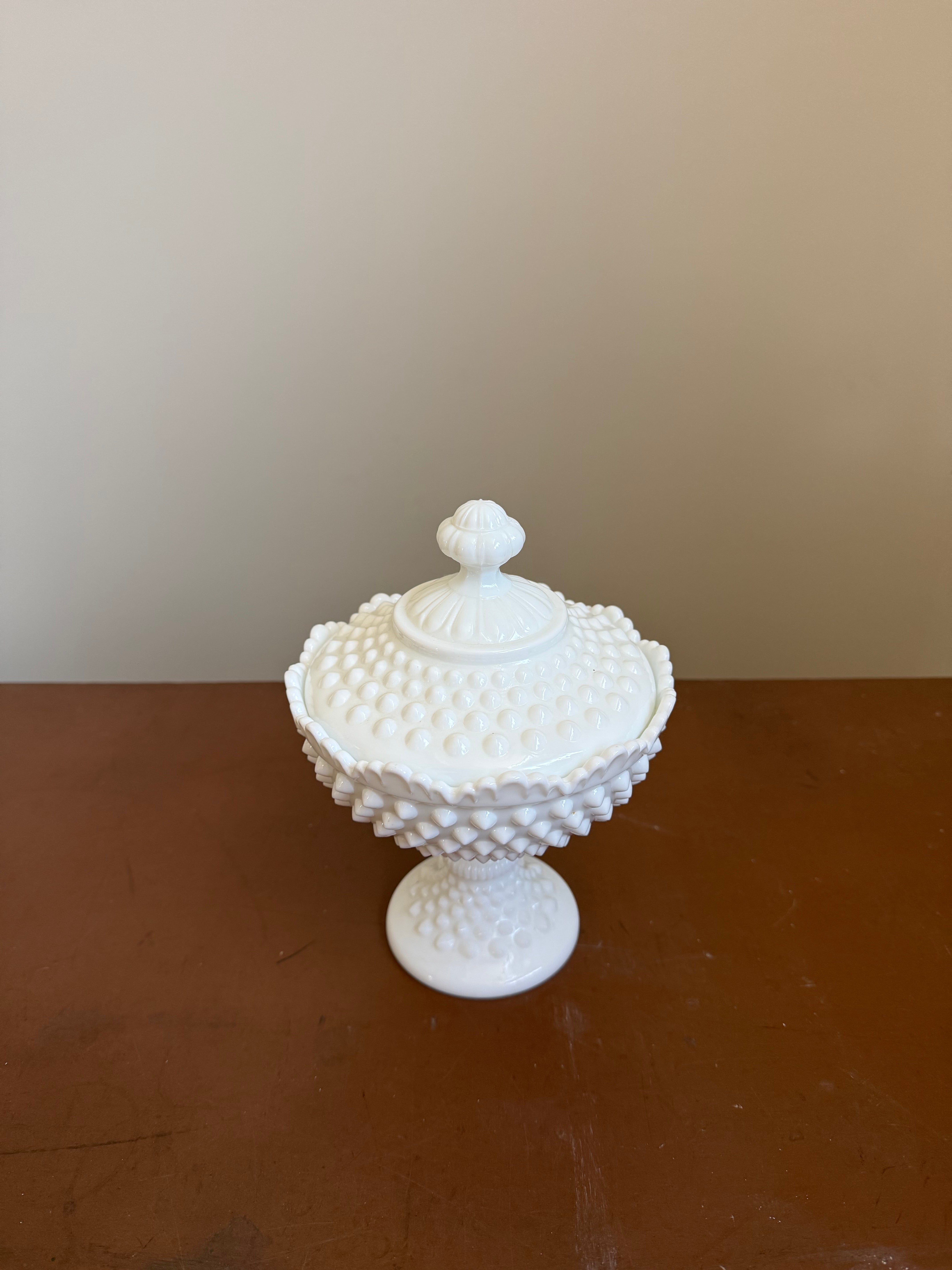 Fenton Milk Glass Vintage Candy Bowl & Lid