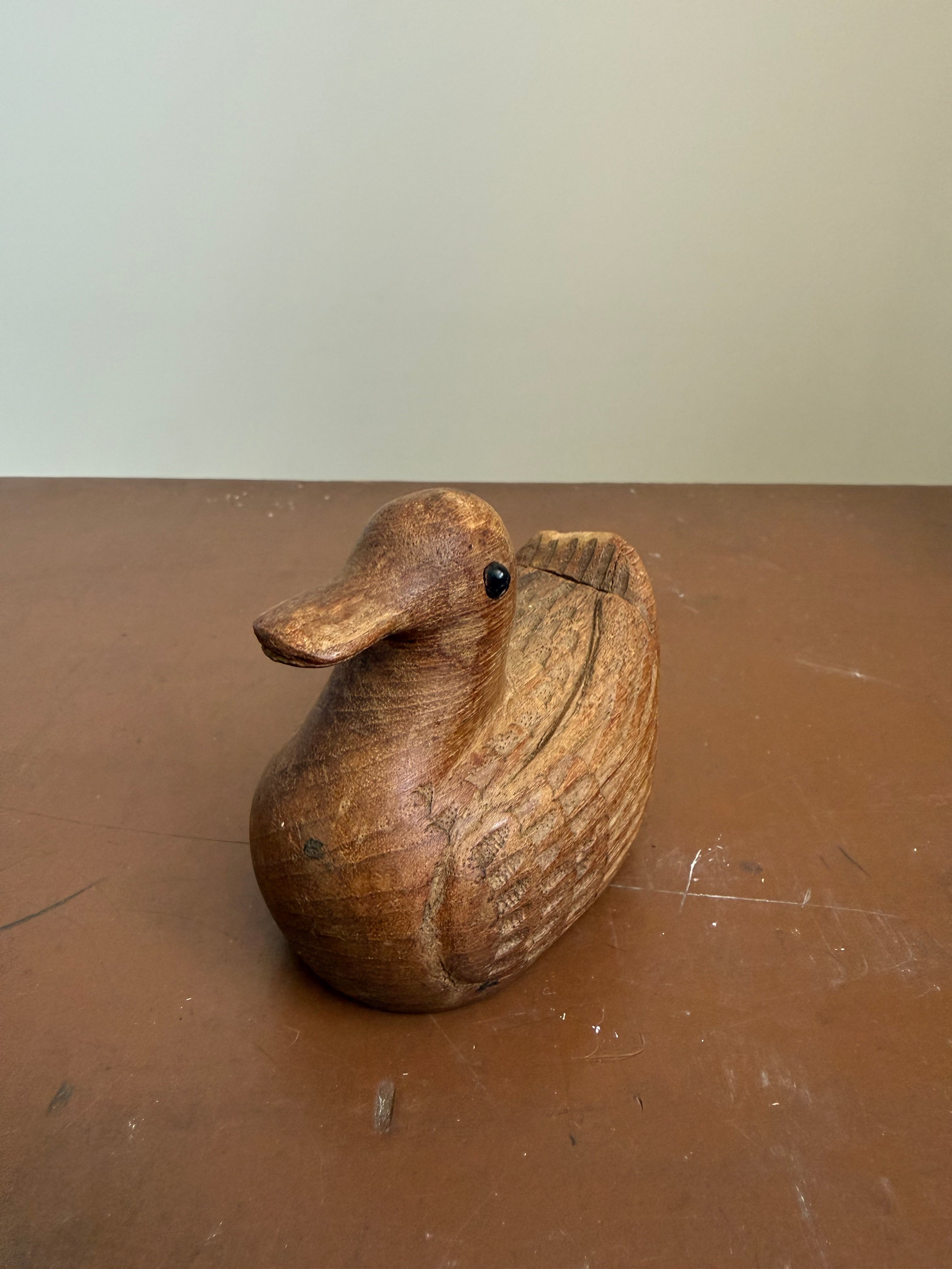 Vintage Wooden Duck Hidden Compartment Figure/Box