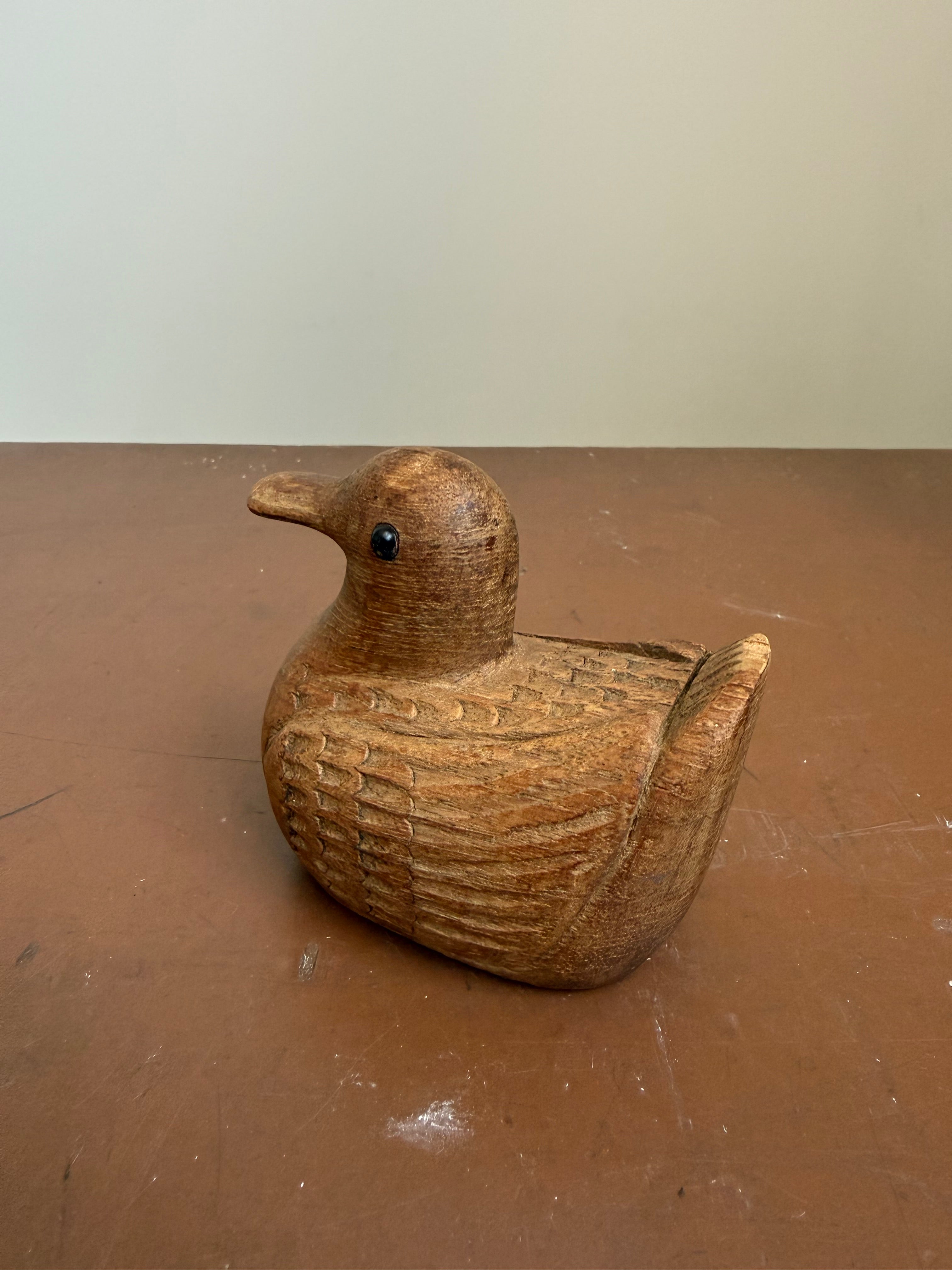 Vintage Wooden Duck Hidden Compartment Figure/Box