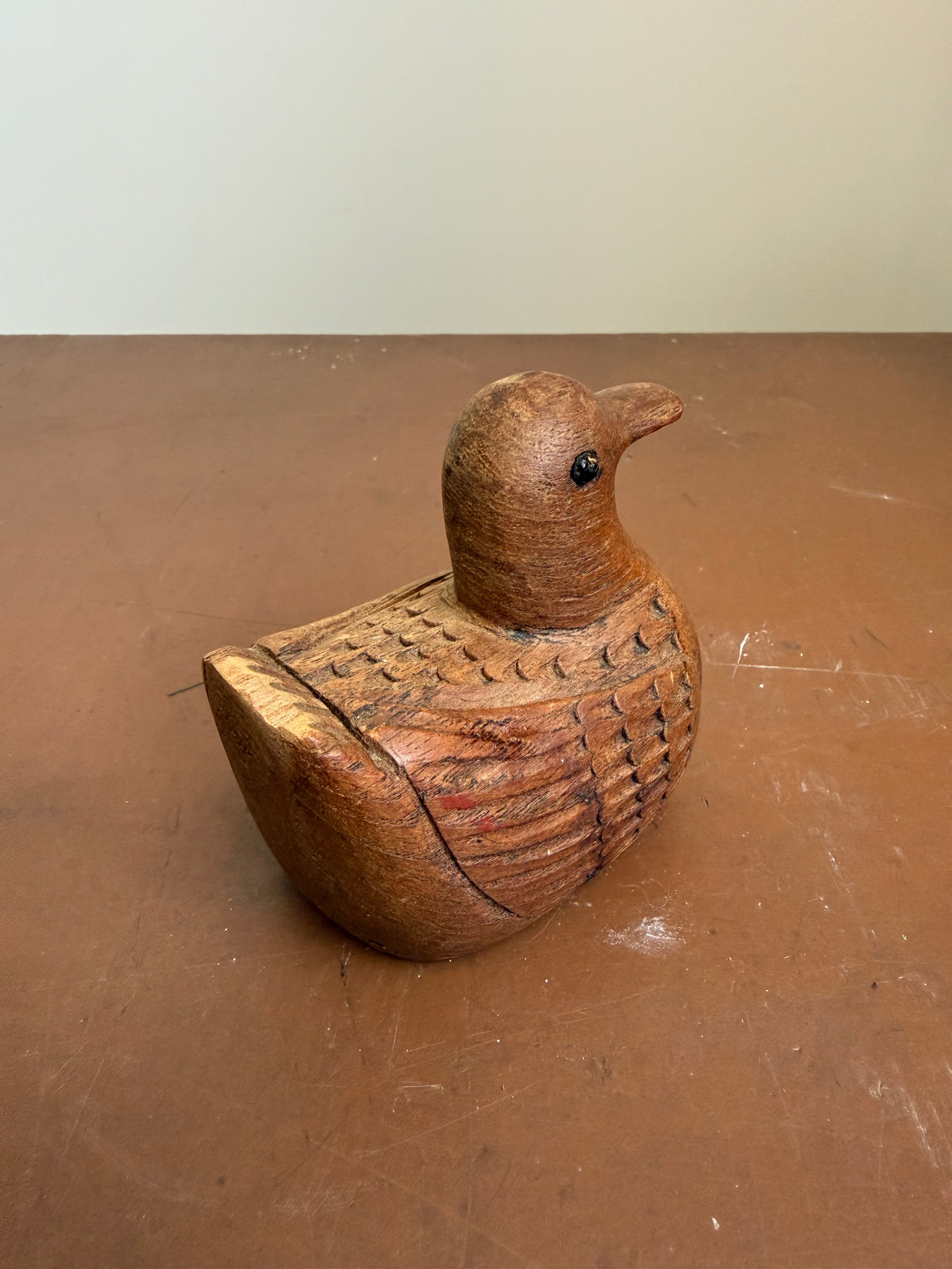 Vintage Wooden Duck Hidden Compartment Figure/Box