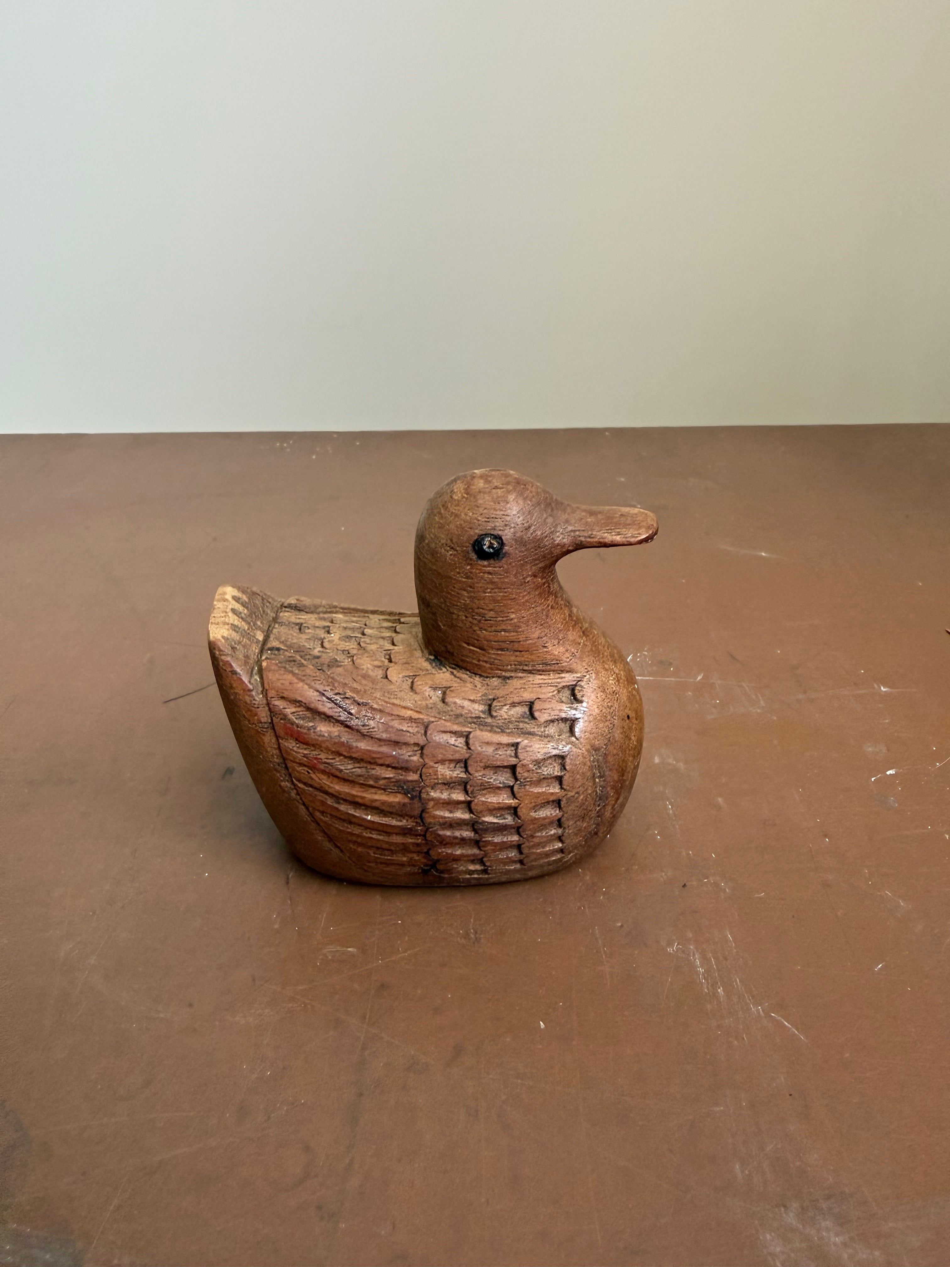 Vintage Wooden Duck Hidden Compartment Figure/Box
