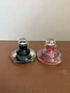 Pair of Late Victorian Cut Glass Inkwells C1890's