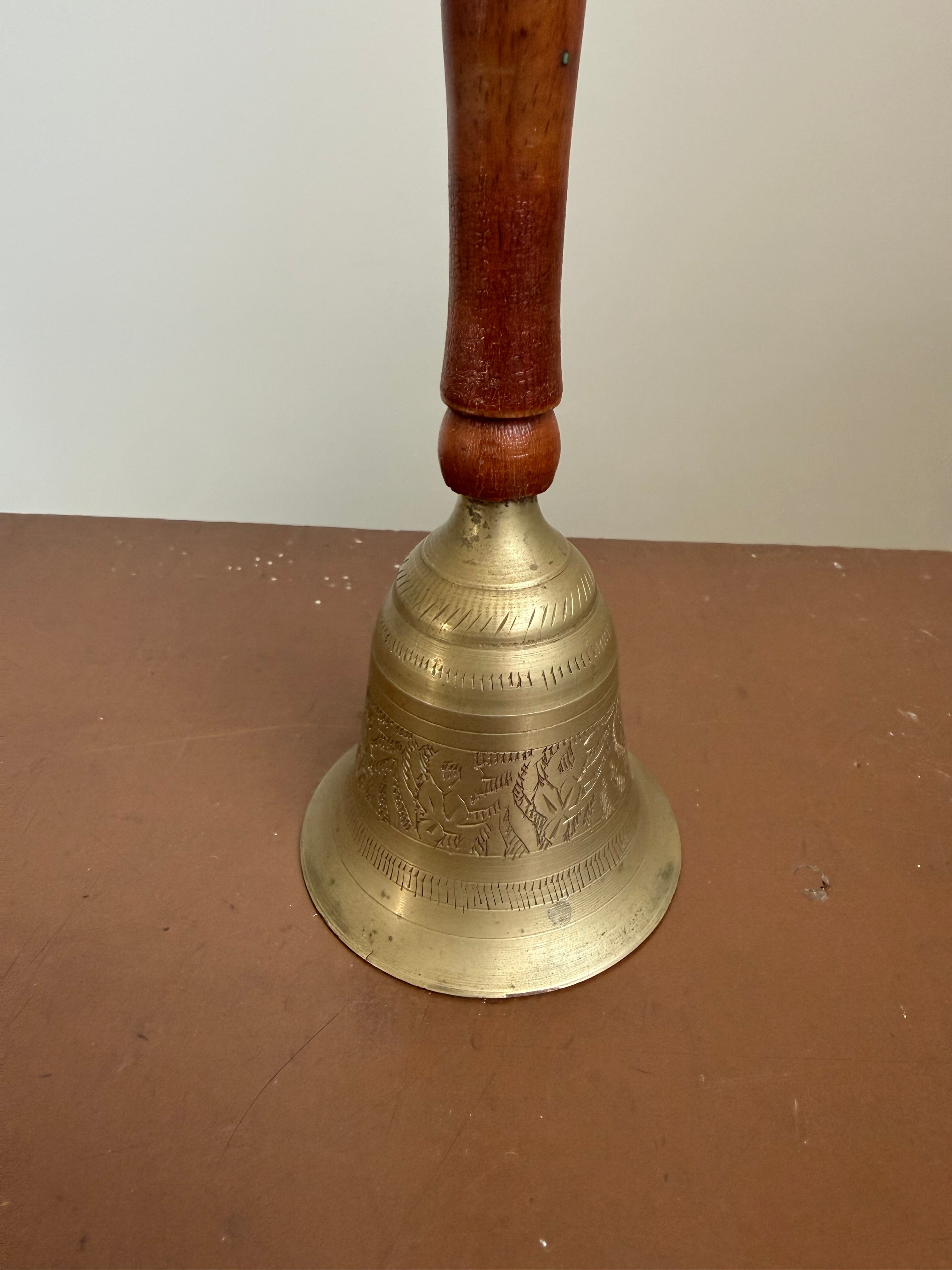 Vintage Brass & Timber Bell Circa 1960's