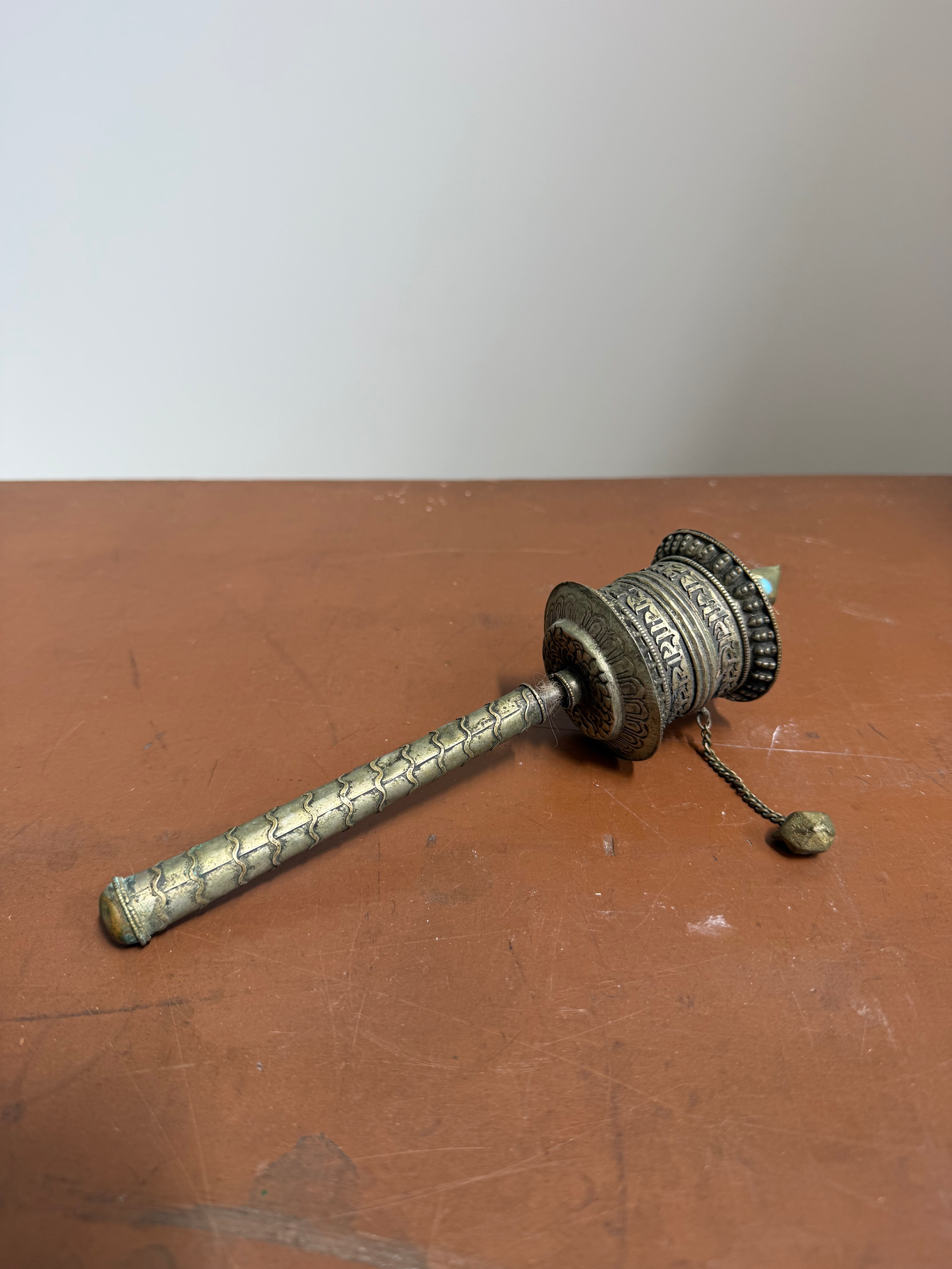 Antique Handheld Asian Prayer Wheel Intact C1900