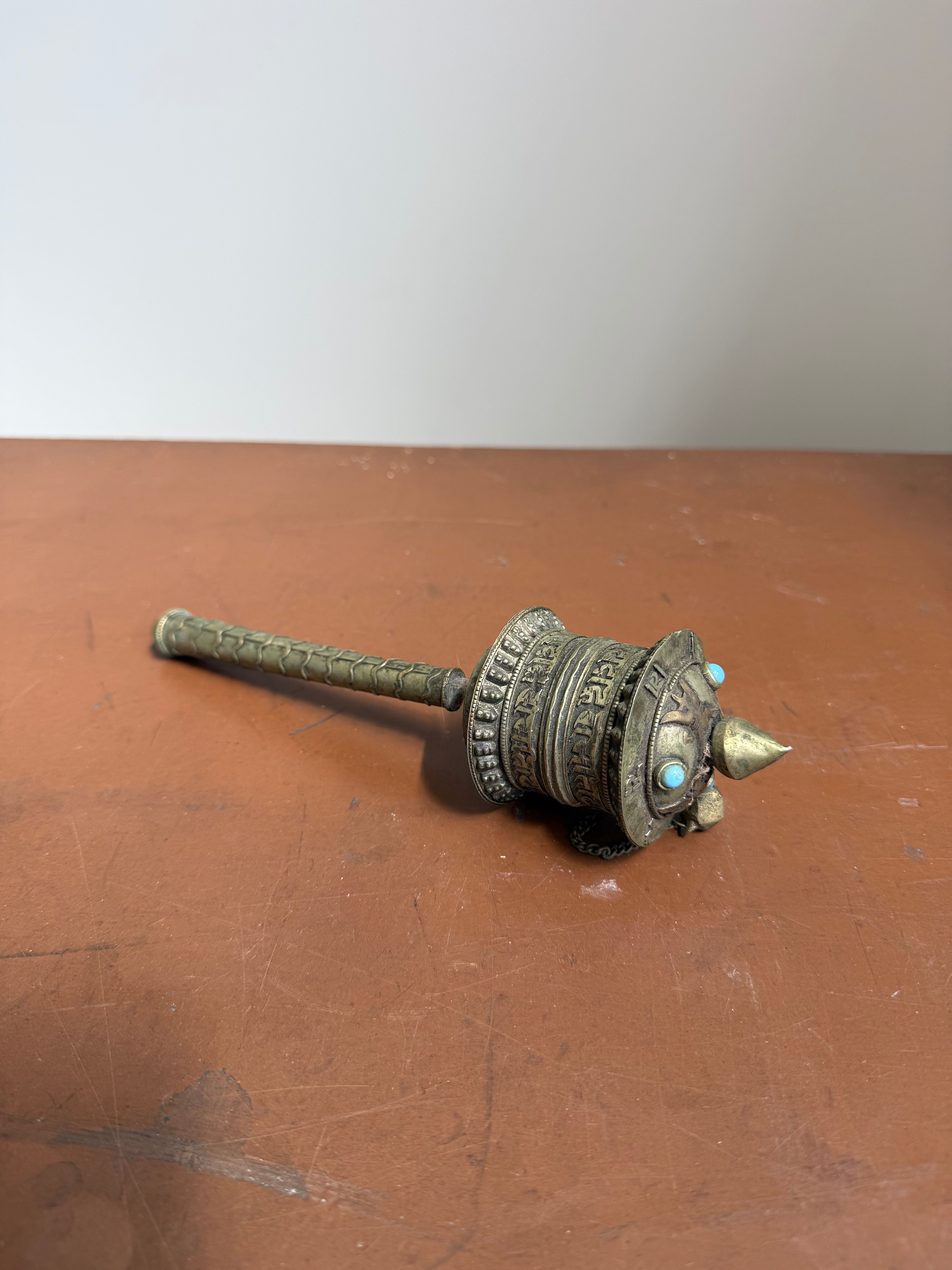 Antique Handheld Asian Prayer Wheel Intact C1900