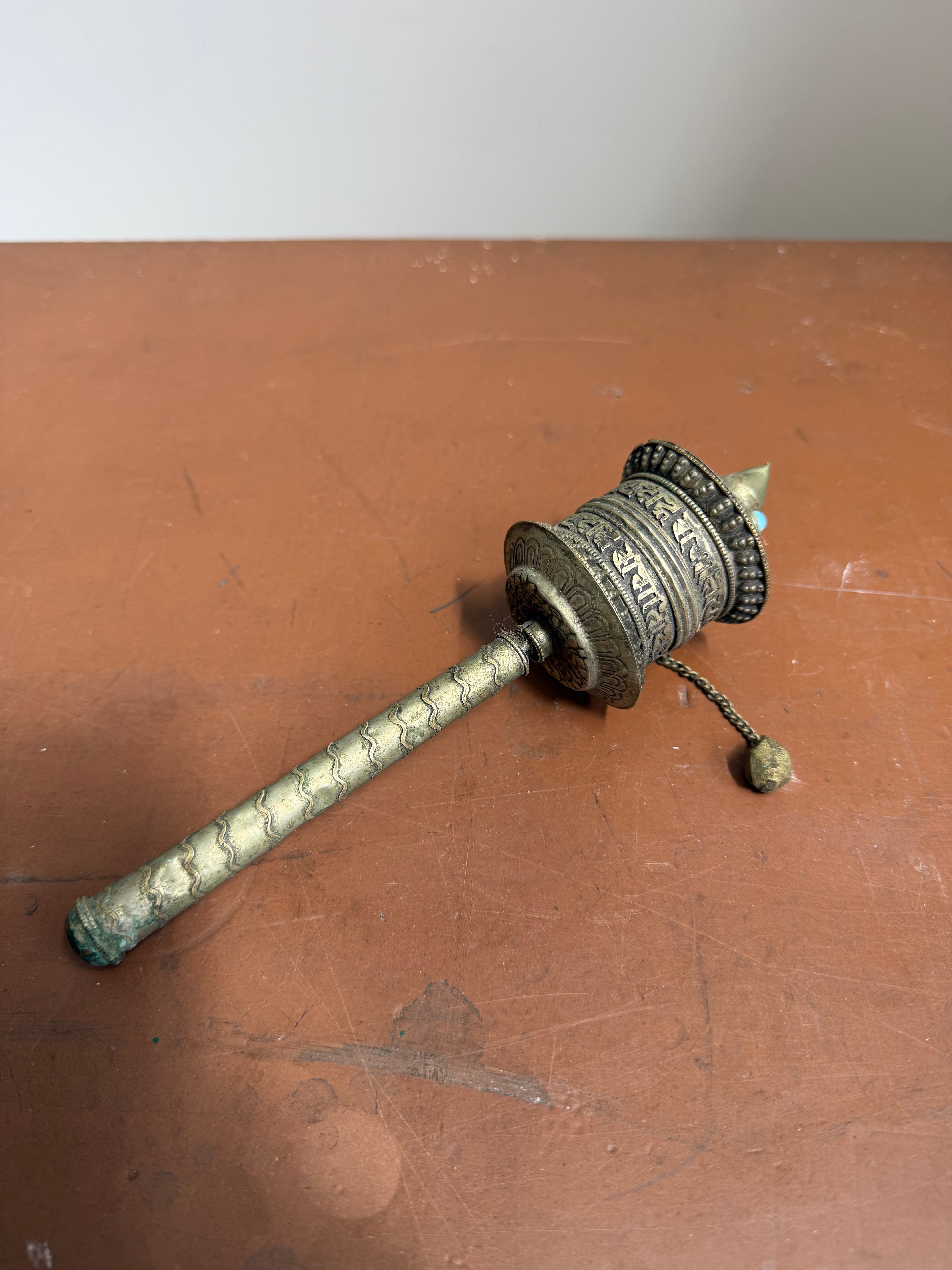 Antique Handheld Asian Prayer Wheel Intact C1900