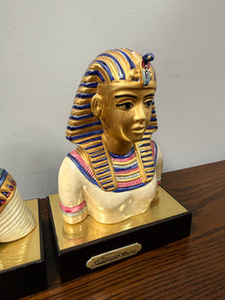 Vintage Pair of Italian Egyptian Busts Signed