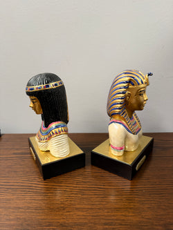 Vintage Pair of Italian Egyptian Busts Signed