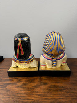 Vintage Pair of Italian Egyptian Busts Signed