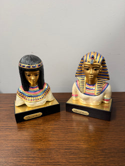 Vintage Pair of Italian Egyptian Busts Signed