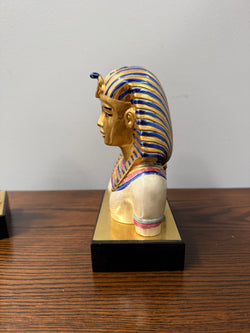 Vintage Pair of Italian Egyptian Busts Signed