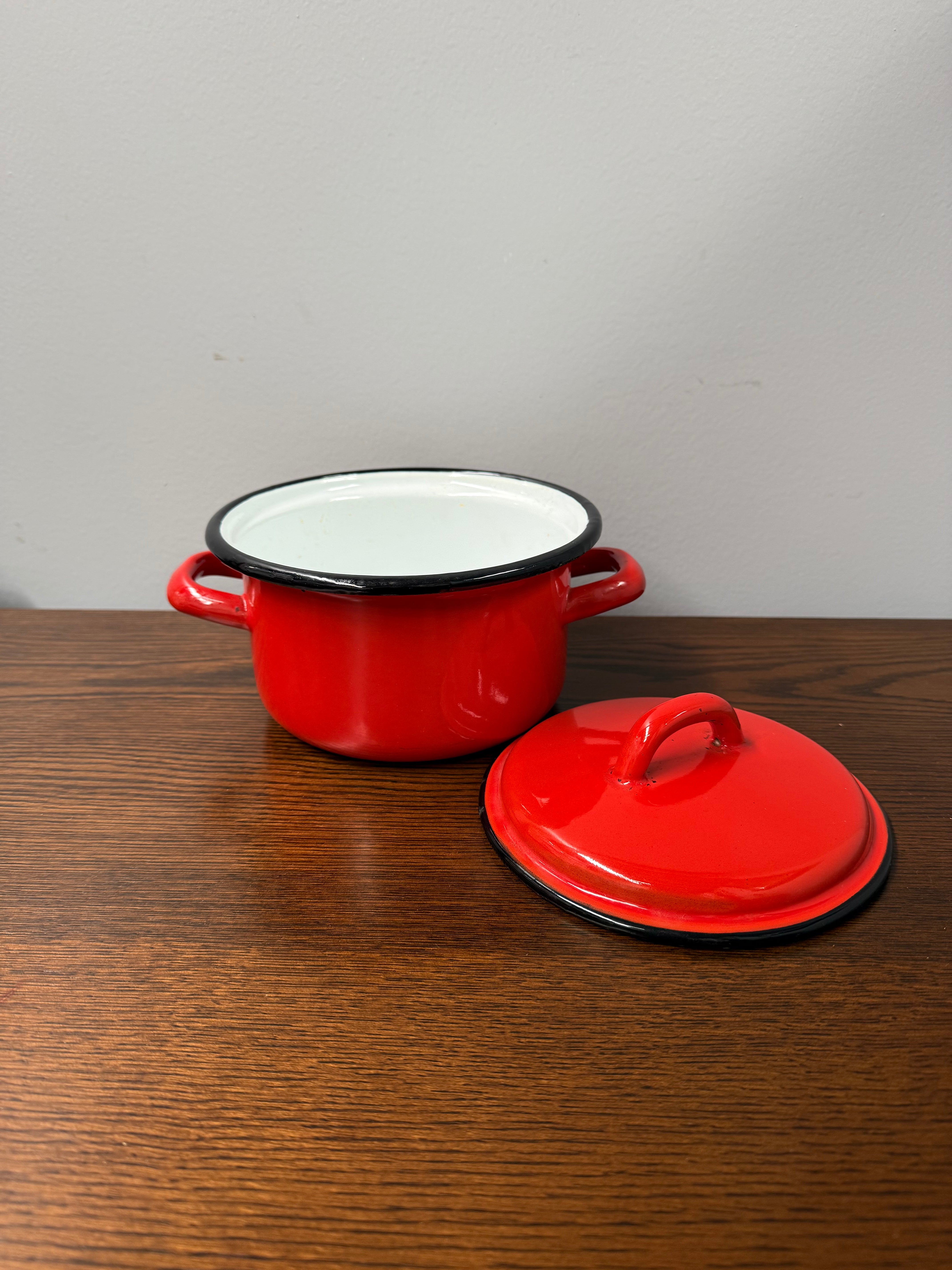 Vintage Enamelware Cooking Pot
