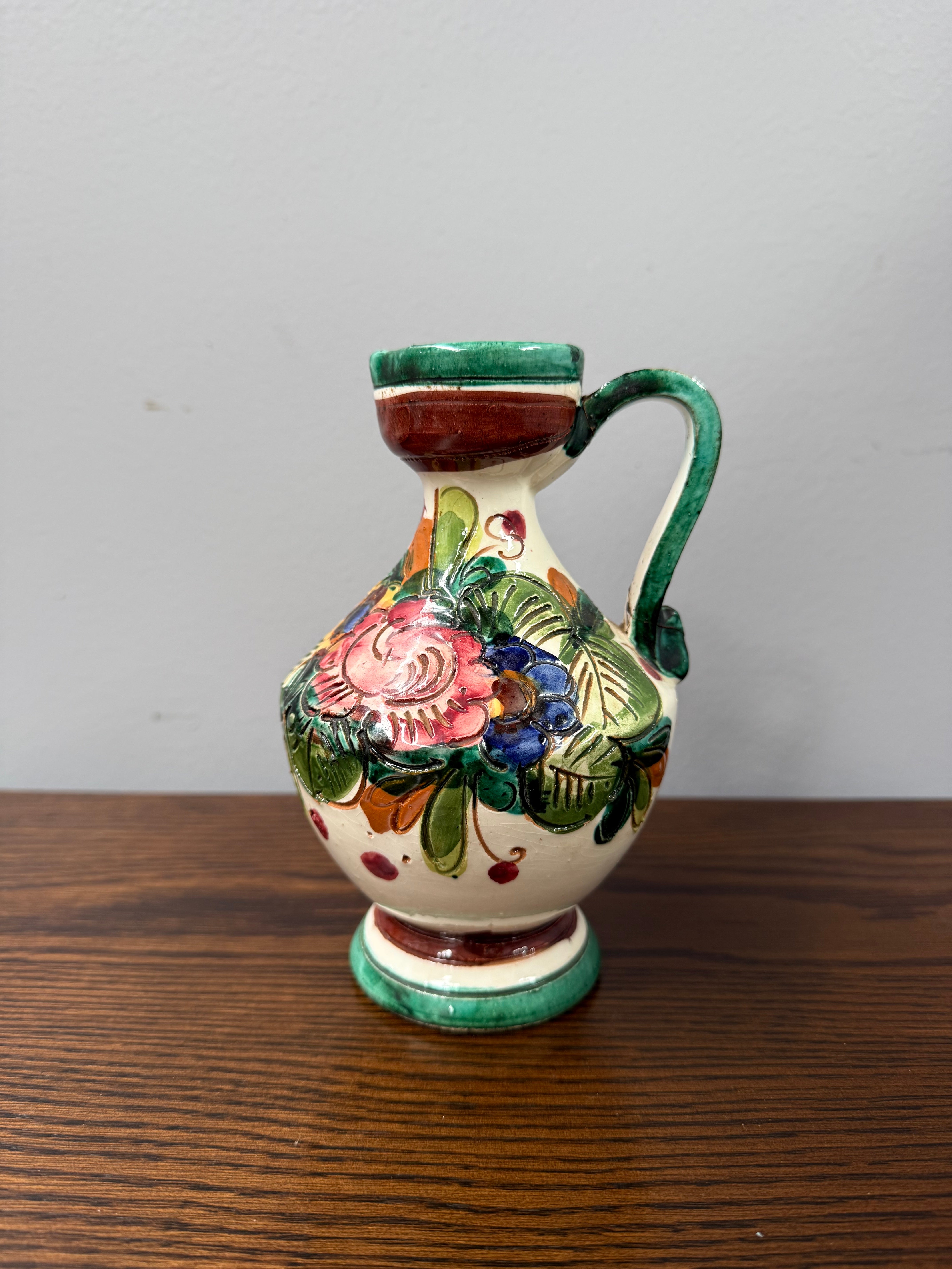 Vintage Italian Hand Painted Jug